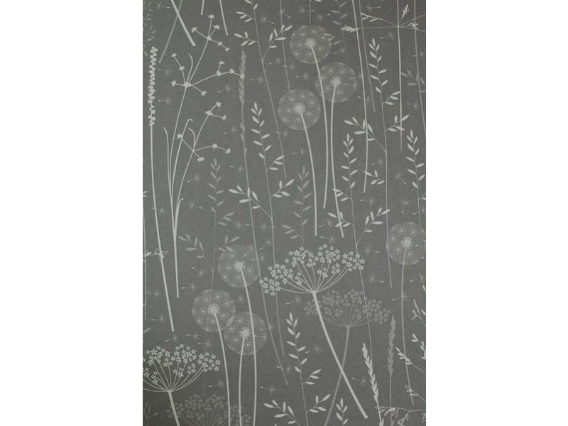 Paper Meadow wallpaper in charcoal 